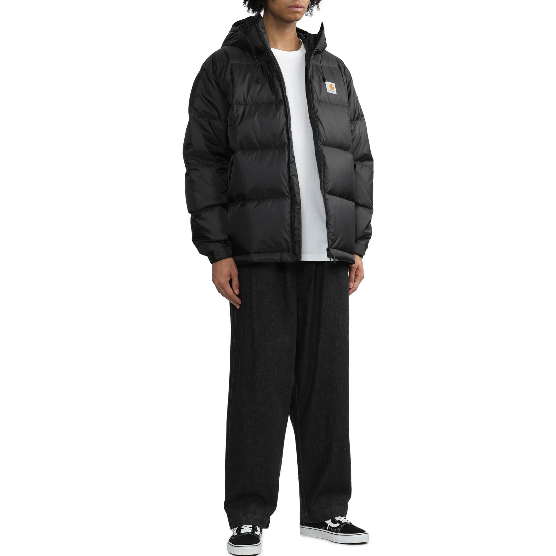 Carhartt WIP FW23  Black Quilted Down Jacket with Hood and Drawstring. CHXDNF23A004LBKX 圖 4