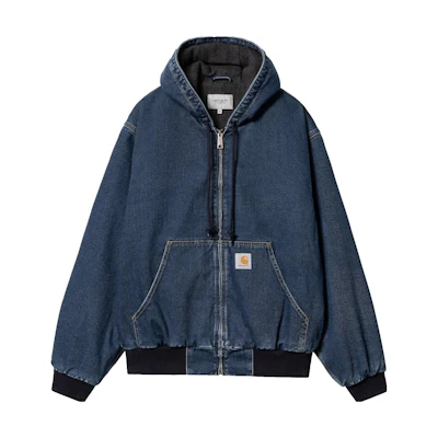 Carhartt WIP FW23 Active Jacket Loose Fit Denim Hoodie Sports Jacket. I032232-01-06
