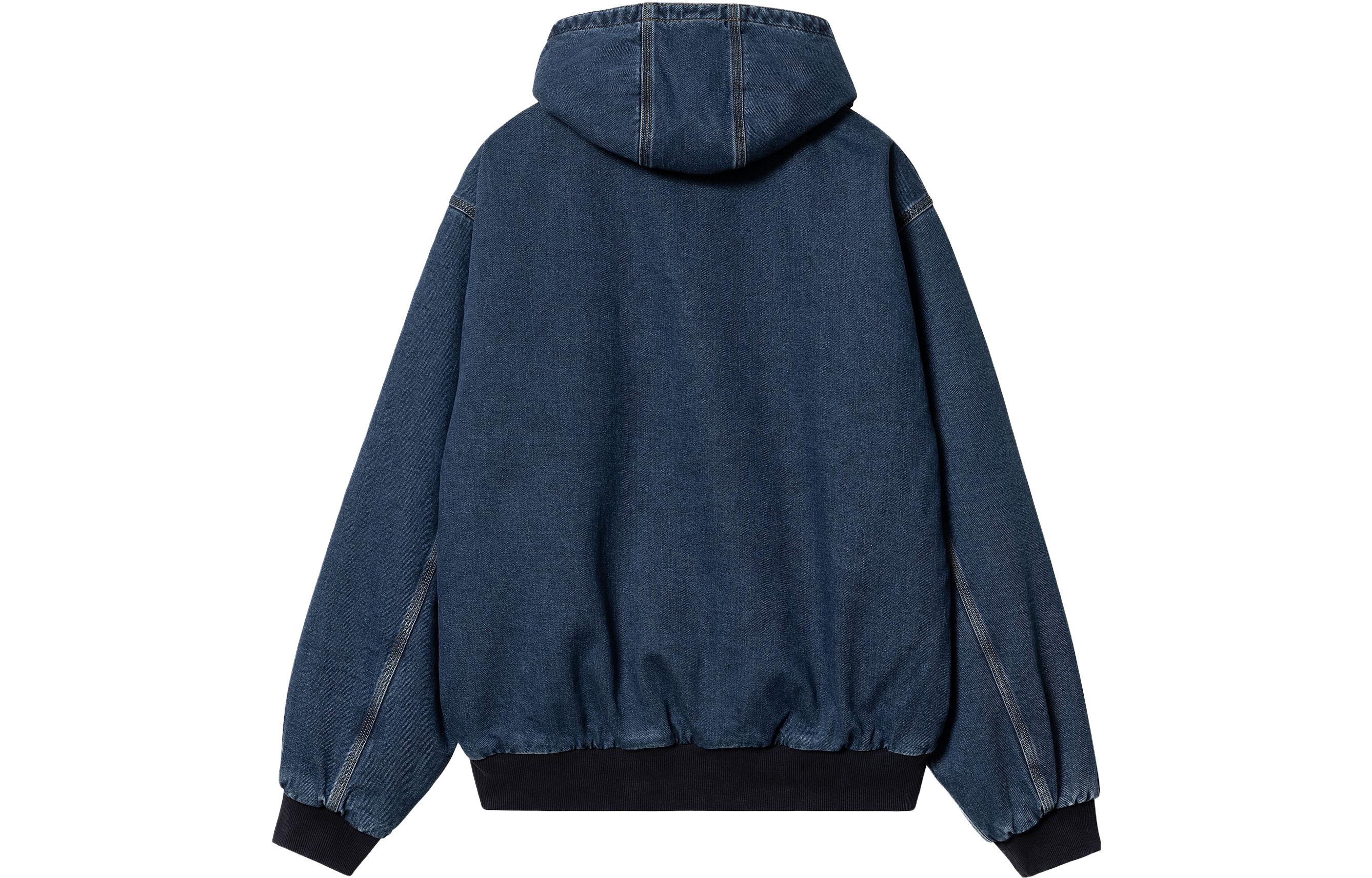 Lookbook Carhartt WIP FW23 寬鬆版活力牛仔連帽運動外套。 I032232-01-06