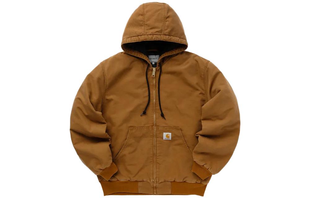 Carhartt WIP FW23 Active Jacket Solid Zip-Up Hooded Men’s Outerwear. I027360-1NF-3K