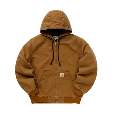 Carhartt WIP FW23 Active Jacket Solid Zip-Up Hooded Men’s Outerwear. I027360-1NF-3K