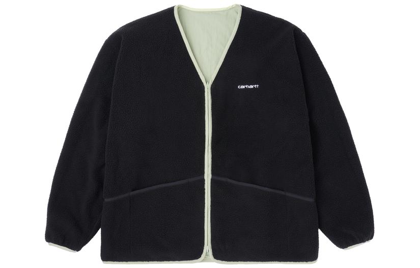 Lookbook カーハートWIP FW23 アルファベット柄リバーシブルフリースVネックジャケット ユニセックス CHXJKF23A009L