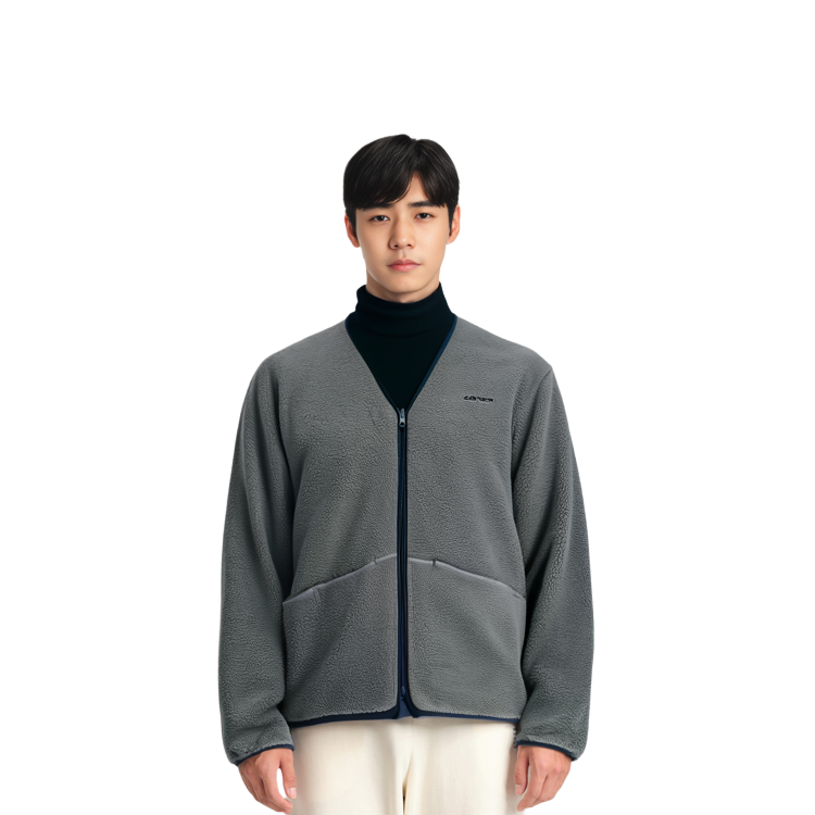 Details for カーハートWIP FW23 アルファベット柄リバーシブルフリースVネックジャケット ユニセックス CHXJKF23A009L