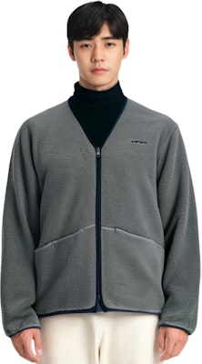 カーハートWIP FW23 アルファベット柄リバーシブルフリースVネックジャケット ユニセックス CHXJKF23A009L Details for カーハートWIP FW23 アルファベット柄リバーシブルフリースVネックジャケット ユニセックス CHXJKF23A009L