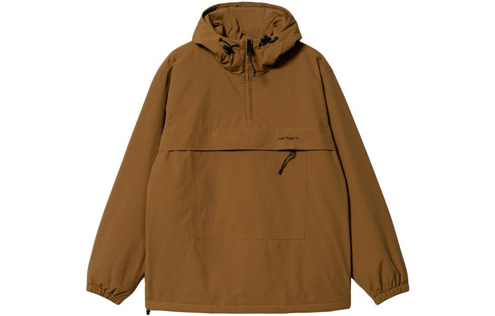 Carhartt WIP FW23 Brown Hooded Jacket with Embroidered Logo CHXJKF23I820L-BWX