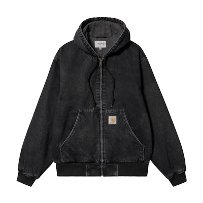 Carhartt WIP FW23 Denim Active Jacket Stonewashed Black Hoodie Workwear. I032232-89-06