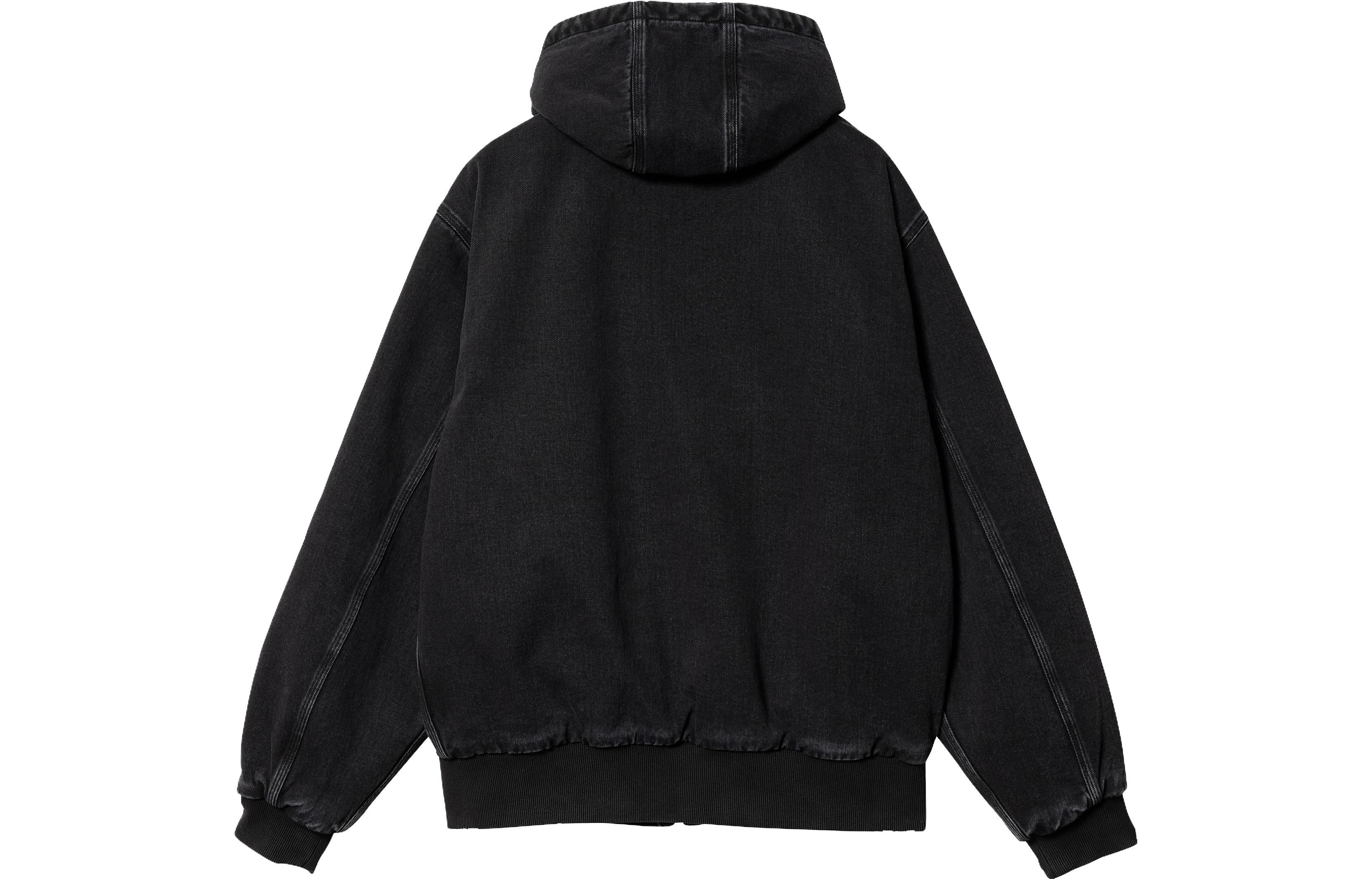 Lookbook Carhartt WIP FW23 Jaket Denim Active Stonewashed Hitam Hoodie Pakaian Kerja. I032232-89-06