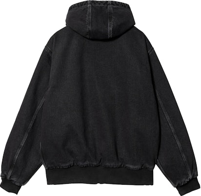 Carhartt WIP FW23 Denim Active Jacket Stonewashed Black Hoodie Workwear. I032232-89-06 Lookbook Carhartt WIP FW23 Denim Active Jacket Stonewashed Black Hoodie Workwear. I032232-89-06