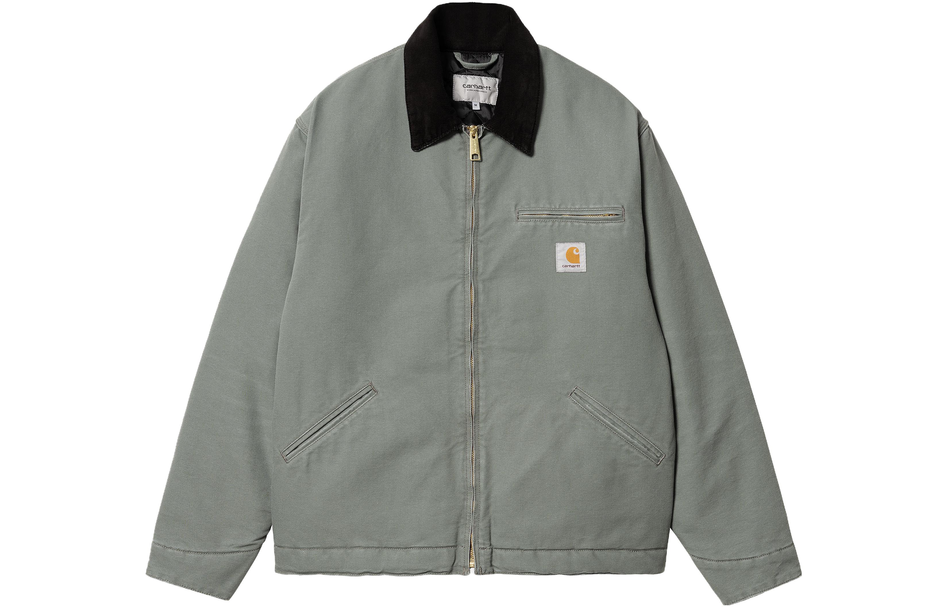 Carhartt WIP FW23 Detroit Jacket  Vintage Logo Corduroy Collar Smoke Green. I027358-1QC-3K