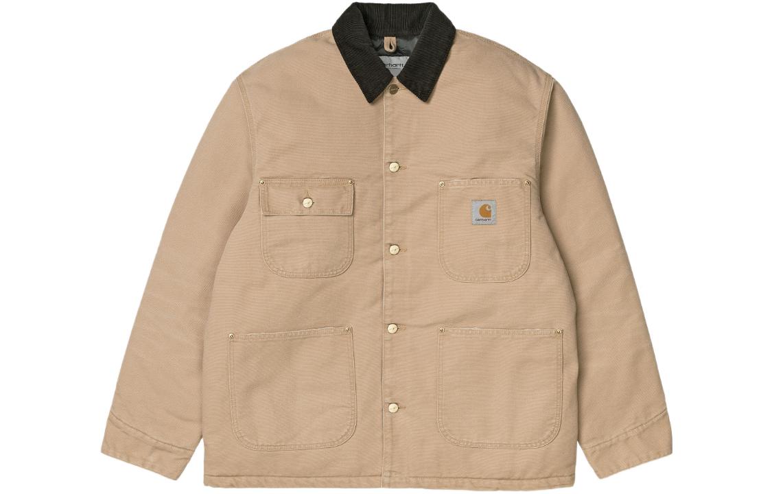 Carhartt WIP FW23 Detroit Jacket Beige Vintage Logo Corduroy Collar  Casual Style I027357-01A-3K