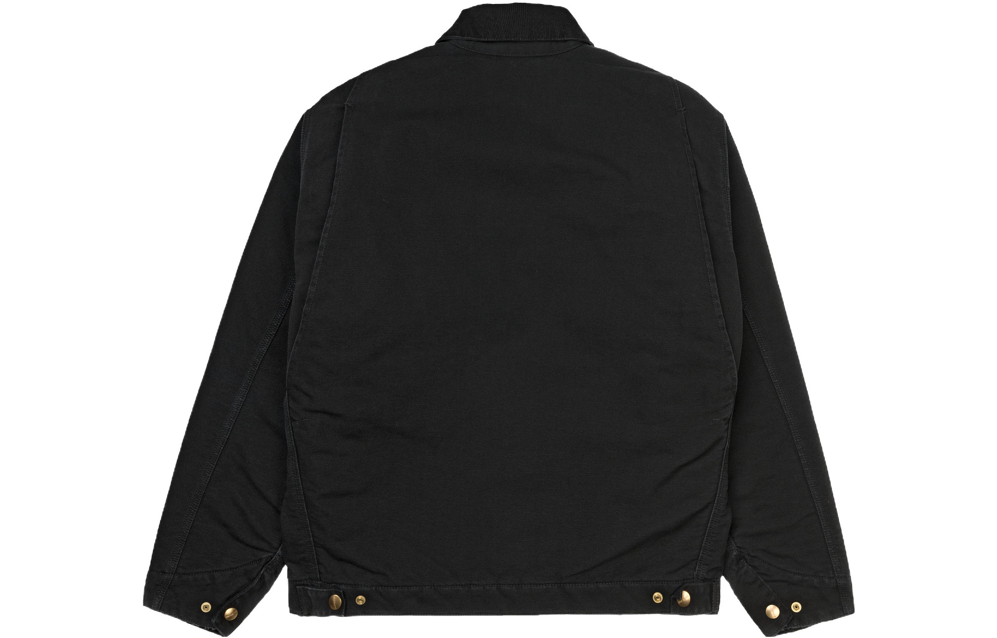 Lookbook Carhartt WIP FW23 底特律夹克宽松版灯芯绒领黑色复古风格。 I027358-00E-3K