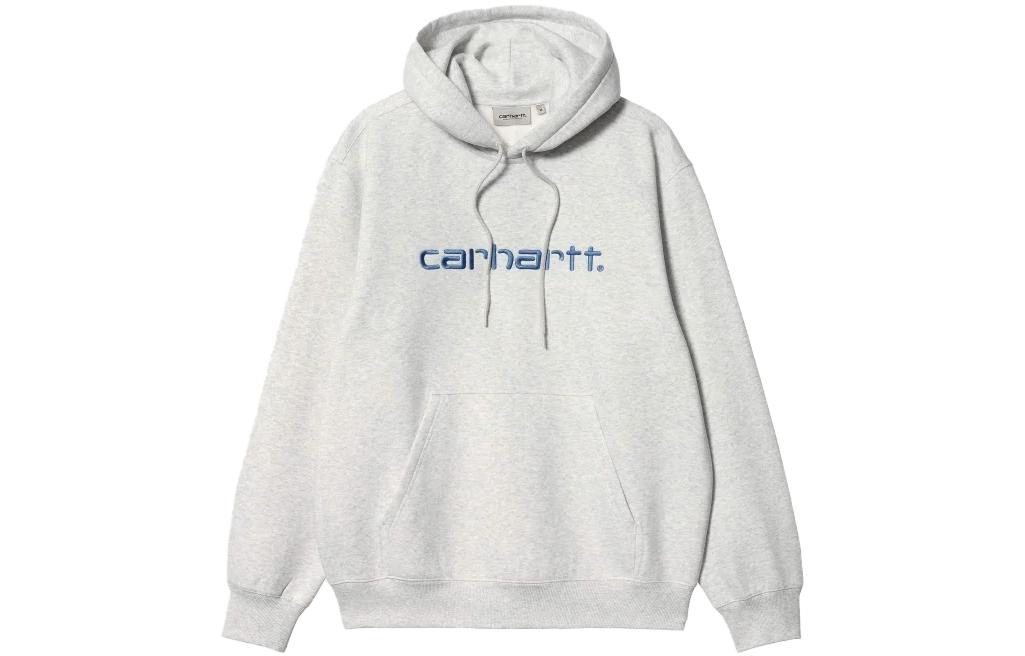 Carhartt WIP FW23 Embroidered Logo Hoodie Pullover Gray I030547-1R7-XX