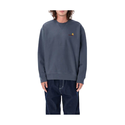 Carhartt WIP FW23 Graphic Print Crewneck Oversized Long Sleeve Sweatshirt Blue I025475-F0R-XX