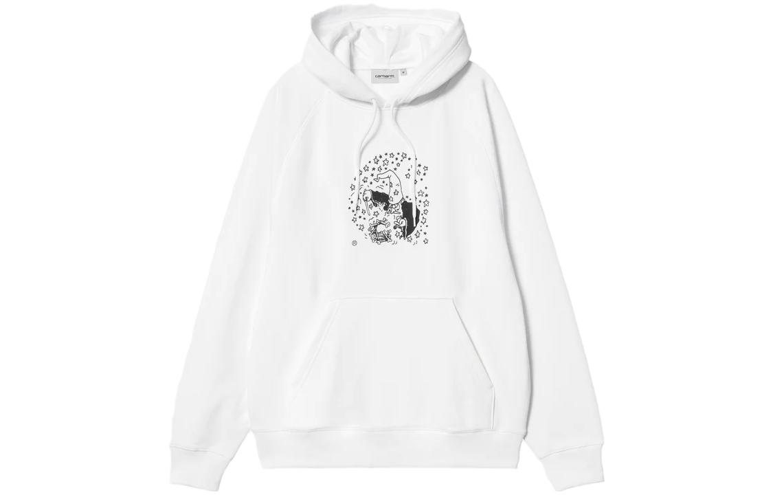 Carhartt WIP FW23 Hocus Pocus Cartoon Floral Hoodie Unisex White Sweatshirt I032930-00A-XX