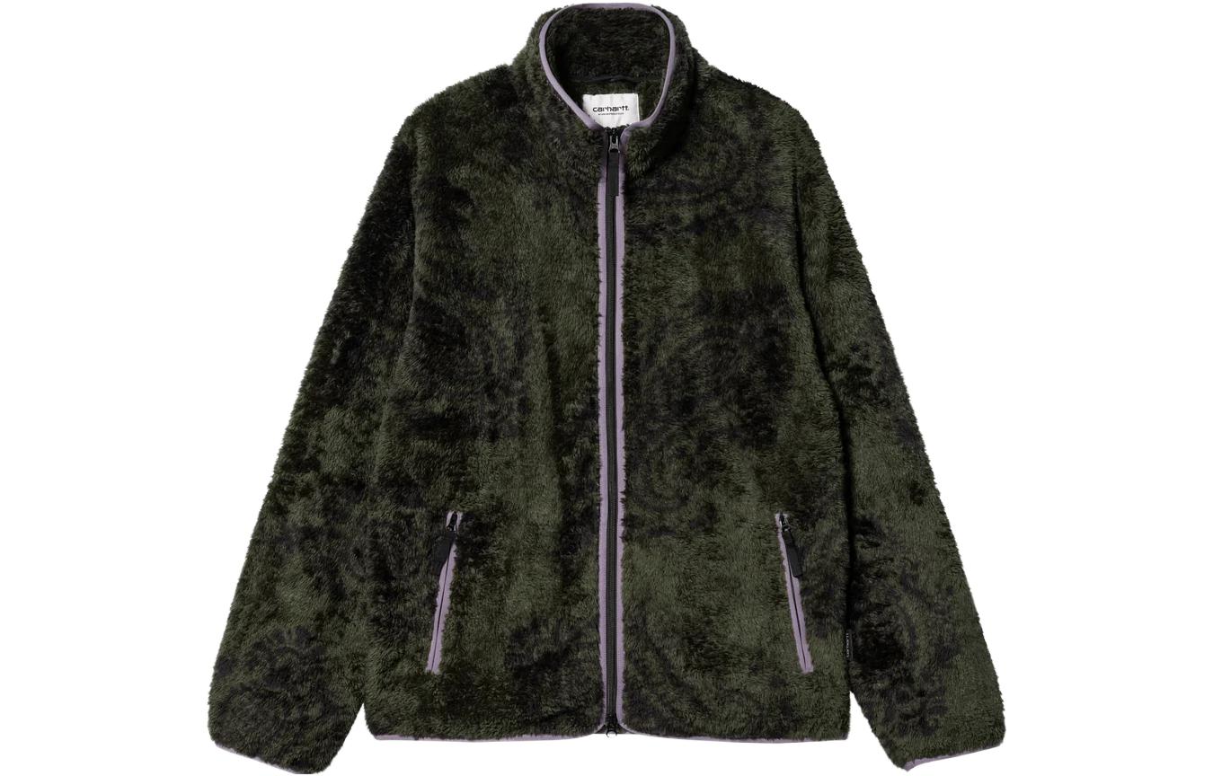 Carhartt WIP FW23 Jebson Full-Zip Sweat Jacket Green Mens Casual Print Jacket I032321-1UH-XX