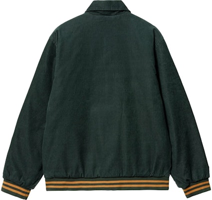 Carhartt WIP FW23 Jaket Letterman Bordir Kerah Single-Breasted Unisex Hijau. I032436-1SG-XX Lookbook Carhartt WIP FW23 Jaket Letterman Bordir Kerah Single-Breasted Unisex Hijau. I032436-1SG-XX