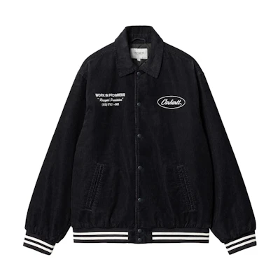 Carhartt WIP FW23 Letterman Jacket Navy Unisex Embroidered Collar Casual Coat I032436-0CO-XX