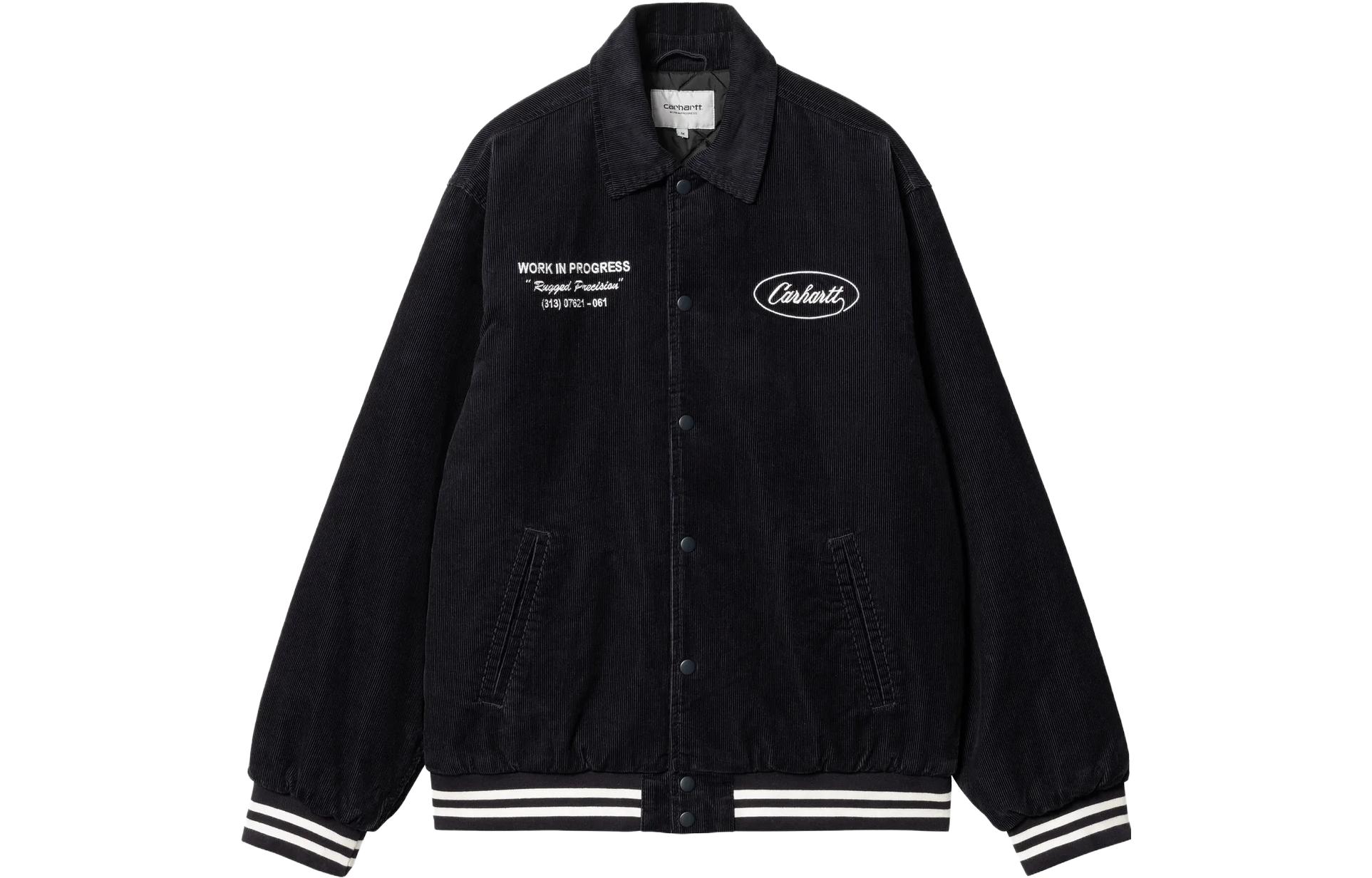 Order Carhartt WIP FW23 Letterman Jacket Navy Unisex Jaket Kasual Bordir Keren I032436-0CO-XX