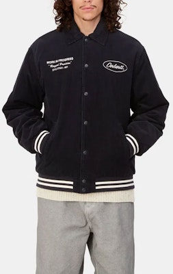 Carhartt WIP FW23 Letterman Jacket Navy Unisex Jaket Kasual Bordir Keren I032436-0CO-XX Details for Carhartt WIP FW23 Letterman Jacket Navy Unisex Jaket Kasual Bordir Keren I032436-0CO-XX
