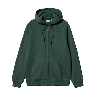 Carhartt WIP FW23 Logo Sleeve Graphic Zip Hoodie Men’s Dark Green I026385-1NV-XX