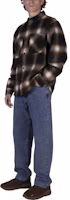 Shop Carhartt WIP FW23 棕色格紋長袖襯衫 I032209-1PP-XX