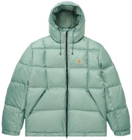 Carhartt WIP FW23 Quilted Logo Puffer Jacket Unisex - Green. CHXDNF23A004L-GRX Carhartt WIP FW23 Quilted Logo Puffer Jacket Unisex - Green. CHXDNF23A004L-GRX