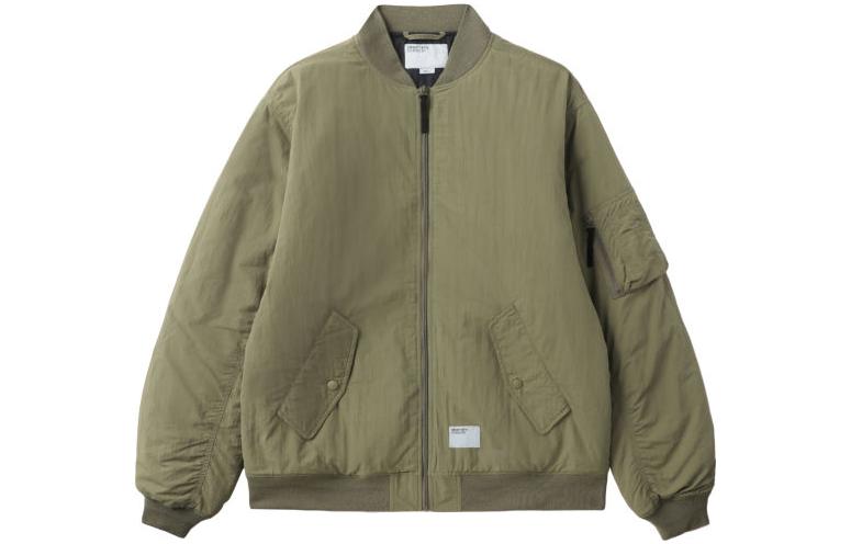 Carhartt WIP FW23 Solid Zip Casual Bomber Jacket Green CHXJKF23A008LGRD