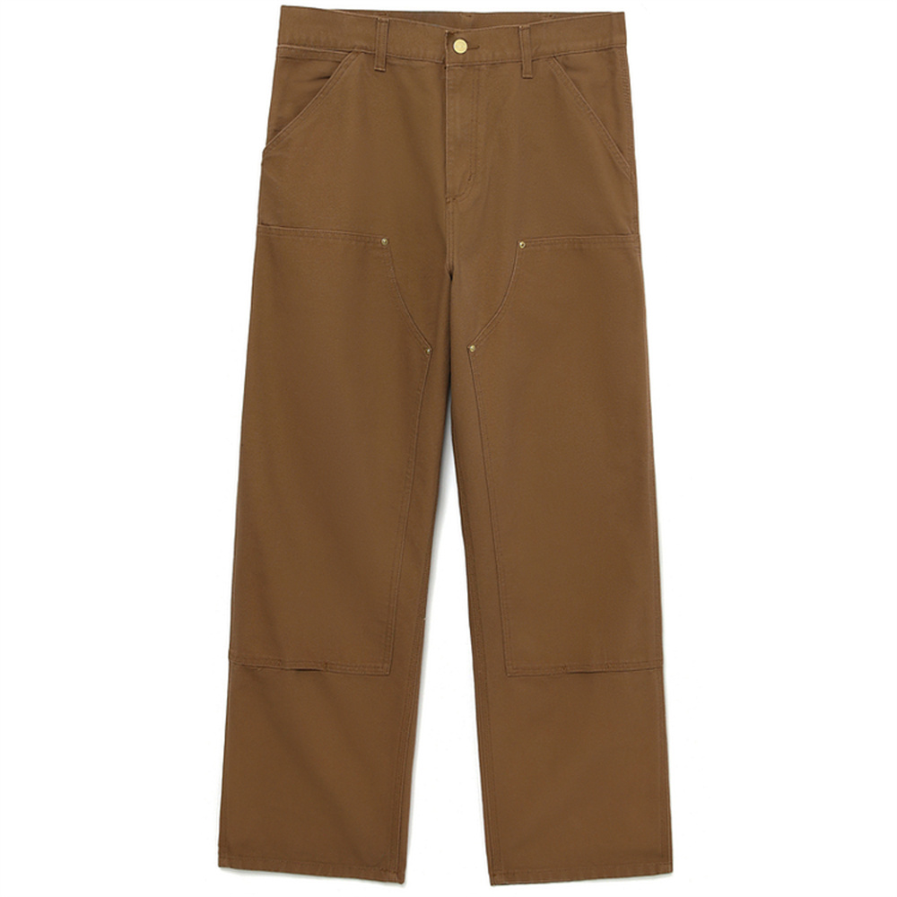 Carhartt WIP FW23 Solid Zip Straight Mid-Waist Casual Pants Khaki I03150132HZ02
