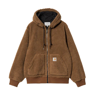 Carhartt WIP FW23 TOUR Active Liner Fleece Zip Hoodie Jacket Brown I032301-1NF-XX