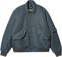 Carhartt WIP FW23 TOUR Bomber Waterproof Nylon Flight Jacket Men - Mineral Color I032300-1SY-XX Carhartt WIP FW23 TOUR Bomber Waterproof Nylon Flight Jacket Men - Mineral Color I032300-1SY-XX