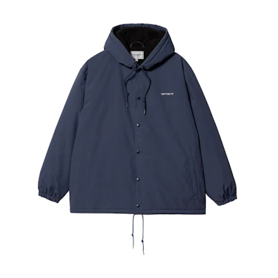 Carhartt WIP FW23 TOUR Coach Jacket Blue - Solid Color Hooded Jacket I032247-981-XX