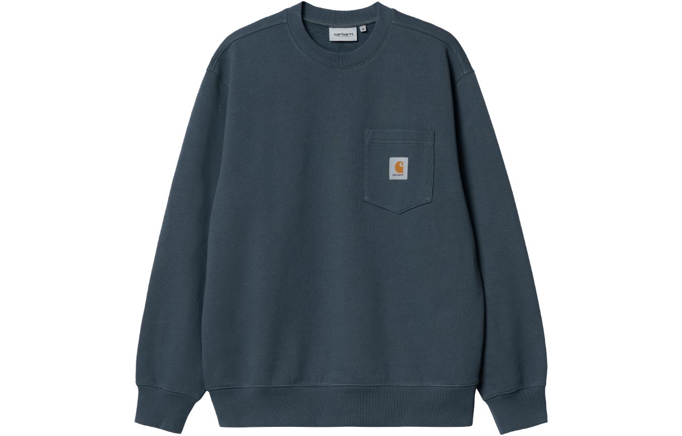 Carhartt WIP FW23 TOUR Crewneck Sweatshirt Men’s Solid Color Logo Patch Mineral I030903-0R-XX