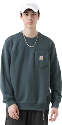 Carhartt WIP FW23 TOUR 男士纯色Logo贴标圆领卫衣 矿物色 I030903-0R-XX Purchase Carhartt WIP FW23 TOUR 男士纯色Logo贴标圆领卫衣 矿物色 I030903-0R-XX