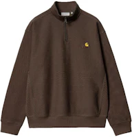 Carhartt WIP FW23 TOUR Half-Zip Logo Embroidered Loose Sweatshirt Brown () I027014-BV-XX Carhartt WIP FW23 TOUR Half-Zip Logo Embroidered Loose Sweatshirt Brown () I027014-BV-XX