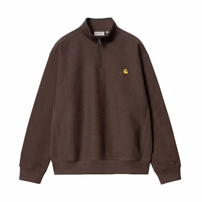Carhartt WIP FW23 TOUR Half-Zip Logo Embroidered Loose Sweatshirt Brown () I027014-BV-XX