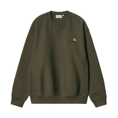 Carhartt WIP FW23 TOUR Logo Embroidered Crewneck Sweatshirt Plant Green I025475-1NQ-XX