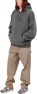 Carhartt WIP FW23 Vista Logo Pullover Hoodie Men’s Grey I029523-0WG-GD Details for Carhartt WIP FW23 Vista Logo Pullover Hoodie Men’s Grey I029523-0WG-GD