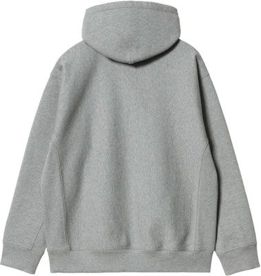 Carhartt WIP FW24 Grey Hoodie with Solid Color Logo Embroidery and Drawstring. I028279-V6-XX Lookbook Carhartt WIP FW24 Grey Hoodie with Solid Color Logo Embroidery and Drawstring. I028279-V6-XX