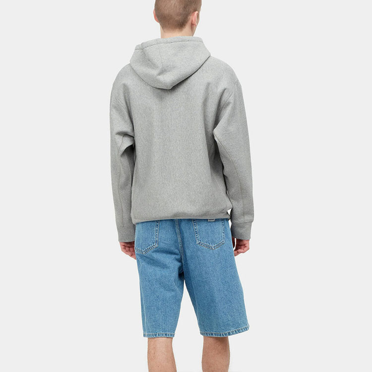 Purchase Carhartt WIP FW24  Grey Hoodie with Solid Color Logo Embroidery and Drawstring. I028279-V6-XX