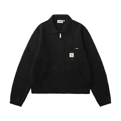 Carhartt WIP FW24 Solid Color Collared Long Sleeve Sweater with Logo Tag CHXJKA242021N