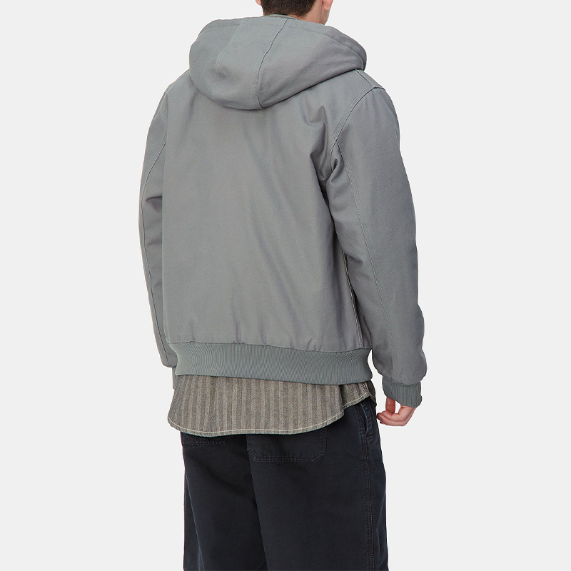 Sizing Carhartt WIP FW24灰色男女连帽夹克长袖方标外套. I023083-191-01