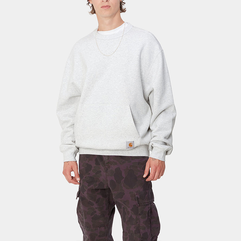 Purchase Carhartt WIP FW24 Billy Sweat Hoodie Kelabu Unisex dengan Poket Kangaroo I034038-482-XX