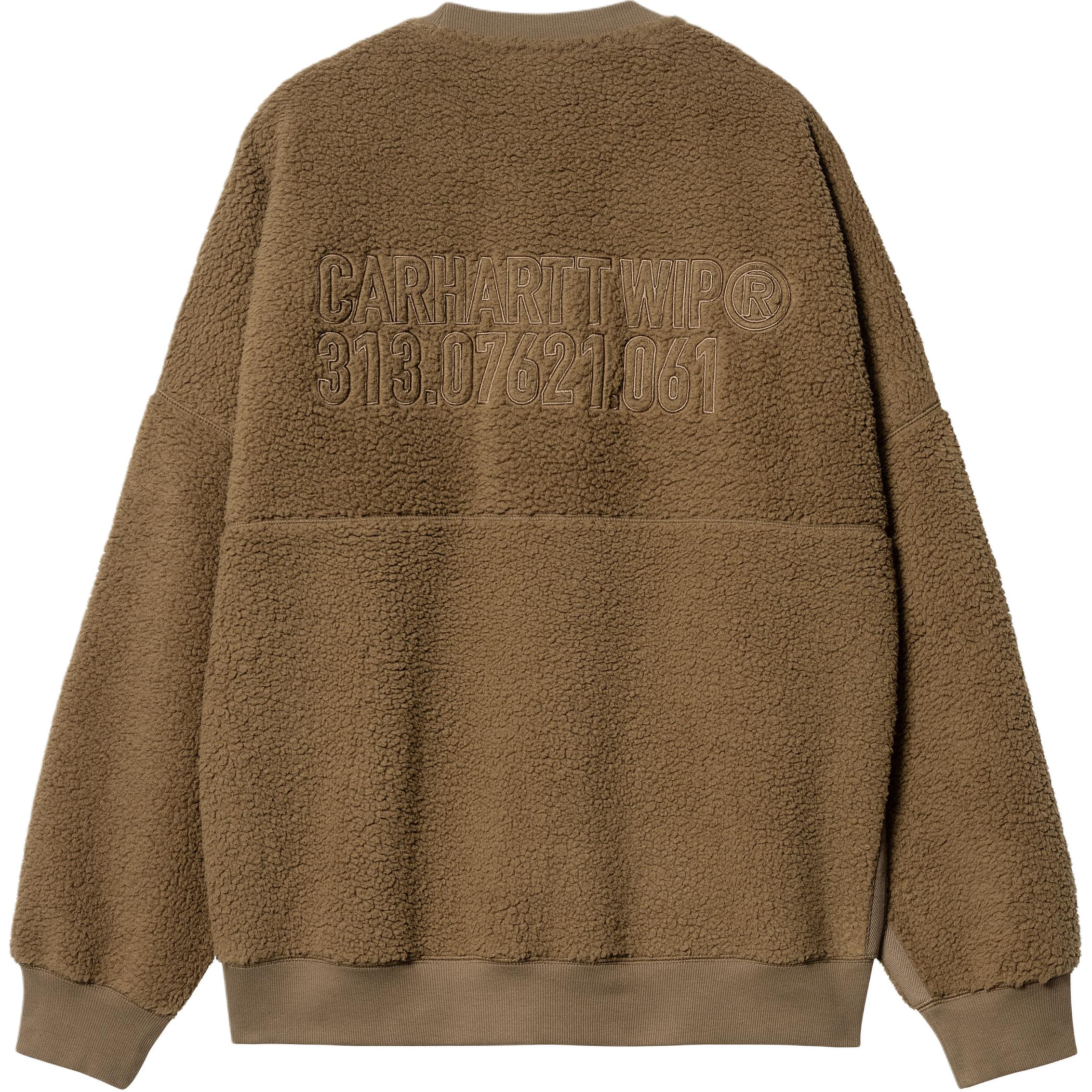 Lookbook Carhartt WIP FW24 棕色刺绣宽松版型印花圆领卫衣 I033991-2K4-XX