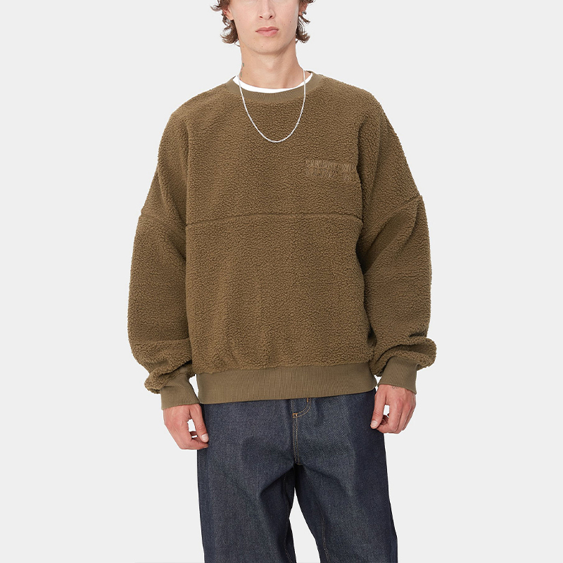 Purchase Carhartt WIP FW24 棕色刺绣宽松版型印花圆领卫衣 I033991-2K4-XX