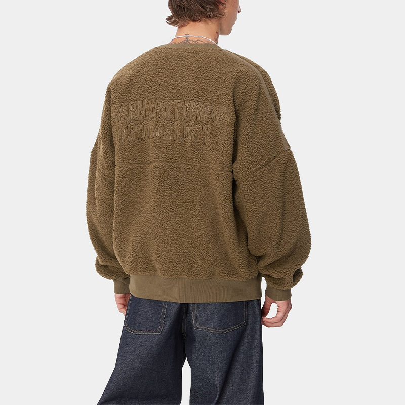 Details for Carhartt WIP FW24 棕色刺绣宽松版型印花圆领卫衣 I033991-2K4-XX