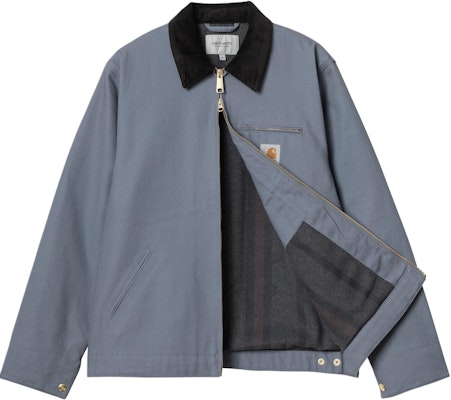 Carhartt WIP FW24 Jaket Detroit Abu Biru Unisex Lengan Panjang dengan Resleting. I015264-2EP-01 Shop Carhartt WIP FW24 Jaket Detroit Abu Biru Unisex Lengan Panjang dengan Resleting. I015264-2EP-01