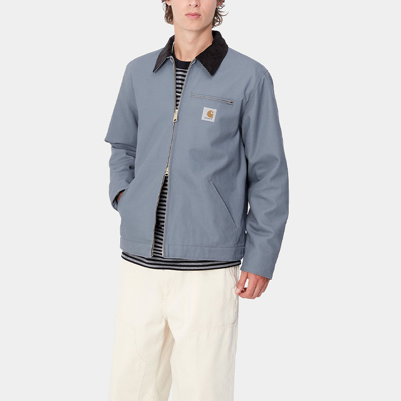 Purchase Carhartt WIP FW24 Jaket Detroit Abu Biru Unisex Lengan Panjang dengan Resleting. I015264-2EP-01