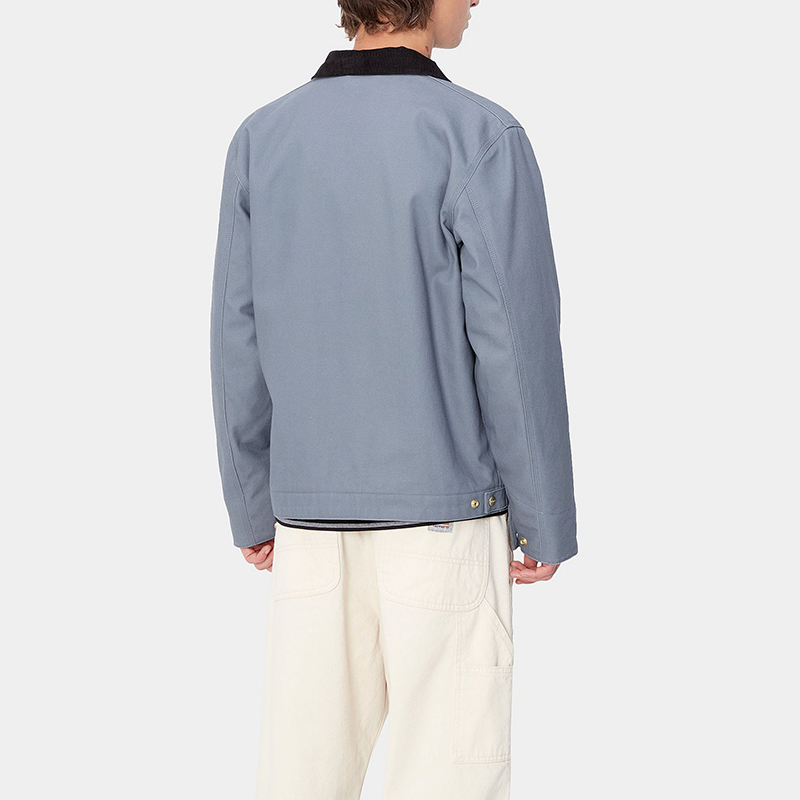 Details for Carhartt WIP FW24 Jaket Detroit Abu Biru Unisex Lengan Panjang dengan Resleting. I015264-2EP-01