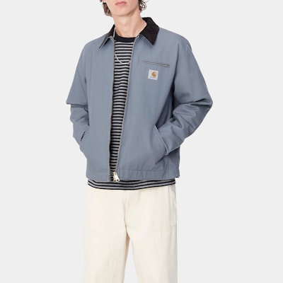 Carhartt WIP FW24 Jaket Detroit Abu Biru Unisex Lengan Panjang dengan Resleting. I015264-2EP-01 Sizing Carhartt WIP FW24 Jaket Detroit Abu Biru Unisex Lengan Panjang dengan Resleting. I015264-2EP-01