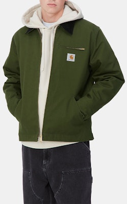 Carhartt WIP FW24 Detroit Jaket Hijau Unisex Lengan Panjang Hoodie Logo Patch. I015264-2EO-01 Details for Carhartt WIP FW24 Detroit Jaket Hijau Unisex Lengan Panjang Hoodie Logo Patch. I015264-2EO-01